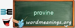WordMeaning blackboard for provine